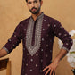 Ethnic Silk Blend Foil Print Kurta Pyjama Set (65KP 5422 Purple ) [FF] [J-1]