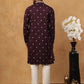 Ethnic Silk Blend Foil Print Kurta Pyjama Set (65KP 5422 Purple ) [FF] [J-1]