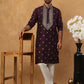 Ethnic Silk Blend Foil Print Kurta Pyjama Set (65KP 5422 Purple ) [FF] [J-1]