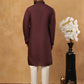 Silk Blend Embroidered Kurta with Pyjama (65KP 5423 Maroon ) [FF] [Q-11-14]