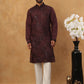 Silk Blend Embroidered Kurta with Pyjama (65KP 5423 Maroon ) [FF] [Q-11-14]