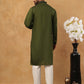 Silk Blend Embroidered Kurta with Pyjama (65KP 5423 Olive ) [FF] [Q-11-14]