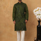 Silk Blend Embroidered Kurta with Pyjama (65KP 5423 Olive ) [FF] [Q-11-14]