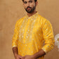 Men’s Festive Rubber Print Kurta Pyjama (65KP 5424 Mustard ) [FF] [J-1]
