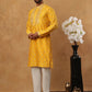 Men’s Festive Rubber Print Kurta Pyjama (65KP 5424 Mustard ) [FF] [J-1]