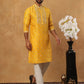 Men’s Festive Rubber Print Kurta Pyjama (65KP 5424 Mustard ) [FF] [J-1]