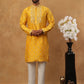 Men’s Festive Rubber Print Kurta Pyjama (65KP 5424 Mustard ) [FF] [J-1]