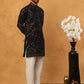Silk Blend Embroidered Kurta with Pyjama (65KP 5426 Black ) [FF] [A-1-4]
