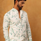 Silk Blend Embroidered Kurta with Pyjama (65KP 5426 White ) [FF] [A-1-4]