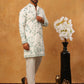 Silk Blend Embroidered Kurta with Pyjama (65KP 5426 White ) [FF] [A-1-4]