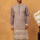 Classic Silk Blend Embroidered Kurta Pyjama Set (65KP 5427 Purple ) [FF] [Q-11-14]