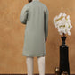 Classic Silk Blend Embroidered Kurta Pyjama Set (65KP 5427 Rama ) [FF] [Q-11-14]