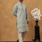 Classic Silk Blend Embroidered Kurta Pyjama Set (65KP 5427 Rama ) [FF] [Q-11-14]