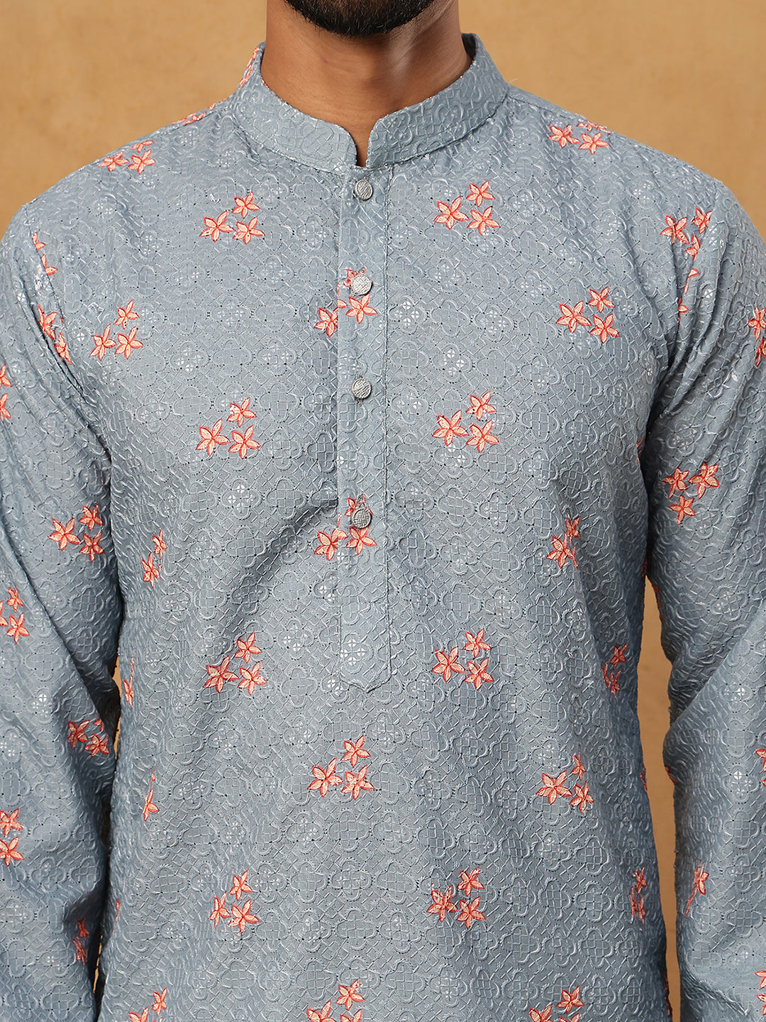 Festive Cotton Blend Printed Kurta Pyjama Set (65KP 5428 Blue ) [FF] [Q-11-14]