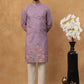 Festive Cotton Blend Printed Kurta Pyjama Set (65KP 5428 Purple ) [FF] [Q-11-14]