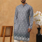 Festive Cotton Blend Printed Kurta Pyjama Set (65KP 5429 Grey ) [FF] [Q-11-14]