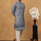 Festive Cotton Blend Printed Kurta Pyjama Set (65KP 5429 Grey ) [FF] [Q-11-14]