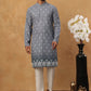 Festive Cotton Blend Printed Kurta Pyjama Set (65KP 5429 Grey ) [FF] [Q-11-14]