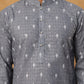 Festive Cotton Blend Printed Kurta Pyjama Set (65KP 5429 Grey ) [FF] [Q-11-14]