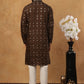Festive Silk Blend Sequin Work Kurta Pyjama Set (65KP 5430 Brown ) [FF] [A-1-4]