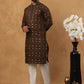 Festive Silk Blend Sequin Work Kurta Pyjama Set (65KP 5430 Brown ) [FF] [A-1-4]