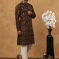 Festive Silk Blend Sequin Work Kurta Pyjama Set (65KP 5430 Brown ) [FF] [A-1-4]