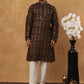 Festive Silk Blend Sequin Work Kurta Pyjama Set (65KP 5430 Brown ) [FF] [A-1-4]