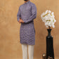 Festive Silk Blend Sequin Work Kurta Pyjama Set (65KP 5430 Purple ) [FF] [A-1-4]