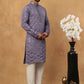 Festive Silk Blend Sequin Work Kurta Pyjama Set (65KP 5430 Purple ) [FF] [A-1-4]