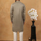 Luxury Silk Blend Thread Work Kurta Pyjama Set (65KP 5432 Beige ) [FF] [B-9]