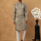 Luxury Silk Blend Thread Work Kurta Pyjama Set (65KP 5432 Beige ) [FF] [B-9]