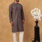 Festive Cotton Blend Printed Kurta Pyjama Set (65KP 5434 Grey ) [FF] [Q-11-14]