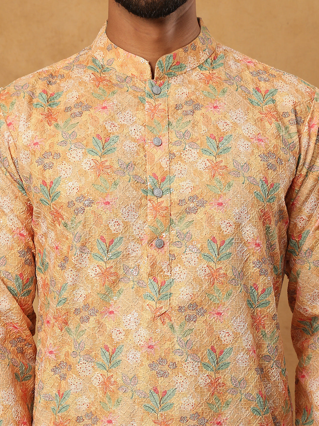 Festive Cotton Blend Printed Kurta Pyjama Set (65KP 5434 Yellow ) [FF] [Q-11-14]
