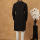 Silk Blend Embroidered Kurta with Pyjama (65KP 5435 Black ) [FF] [Q-11-14]