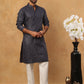 Festive Cotton Blend Printed Kurta Pyjama Set (65KP 5436 Navy ) [FF] [Q-11-14]