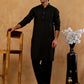 Viscose Rayon Embroidered Kurta with Korean Pants ( 65KP PJ11B R 5441 Black )
