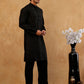 Viscose Rayon Embroidered Kurta with Korean Pants ( 65KP PJ11B R 5441 Black )
