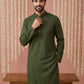 Embroidered Kurta Pyjama Set for Men ( 65KP P 5441Olive S ) [FF] [O-6]