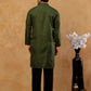 Viscose Rayon Embroidered Kurta with Korean Pants ( 65KP PJ11B R 5441 Olive )