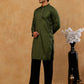 Viscose Rayon Embroidered Kurta with Korean Pants ( 65KP PJ11B R 5441 Olive )