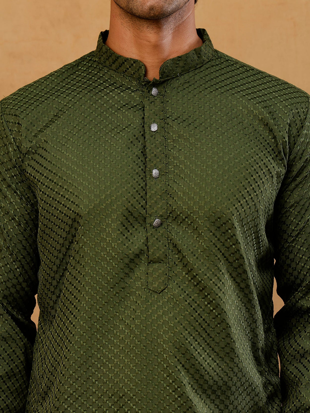 Viscose Rayon Embroidered Kurta with Korean Pants ( 65KP PJ11B R 5441 Olive )