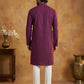 Embroidered Kurta Pyjama Set for Men ( 65KP P 5441Purple S ) [FF] [O-6]