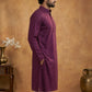 Embroidered Kurta Pyjama Set for Men ( 65KP P 5441Purple S ) [FF] [O-6]