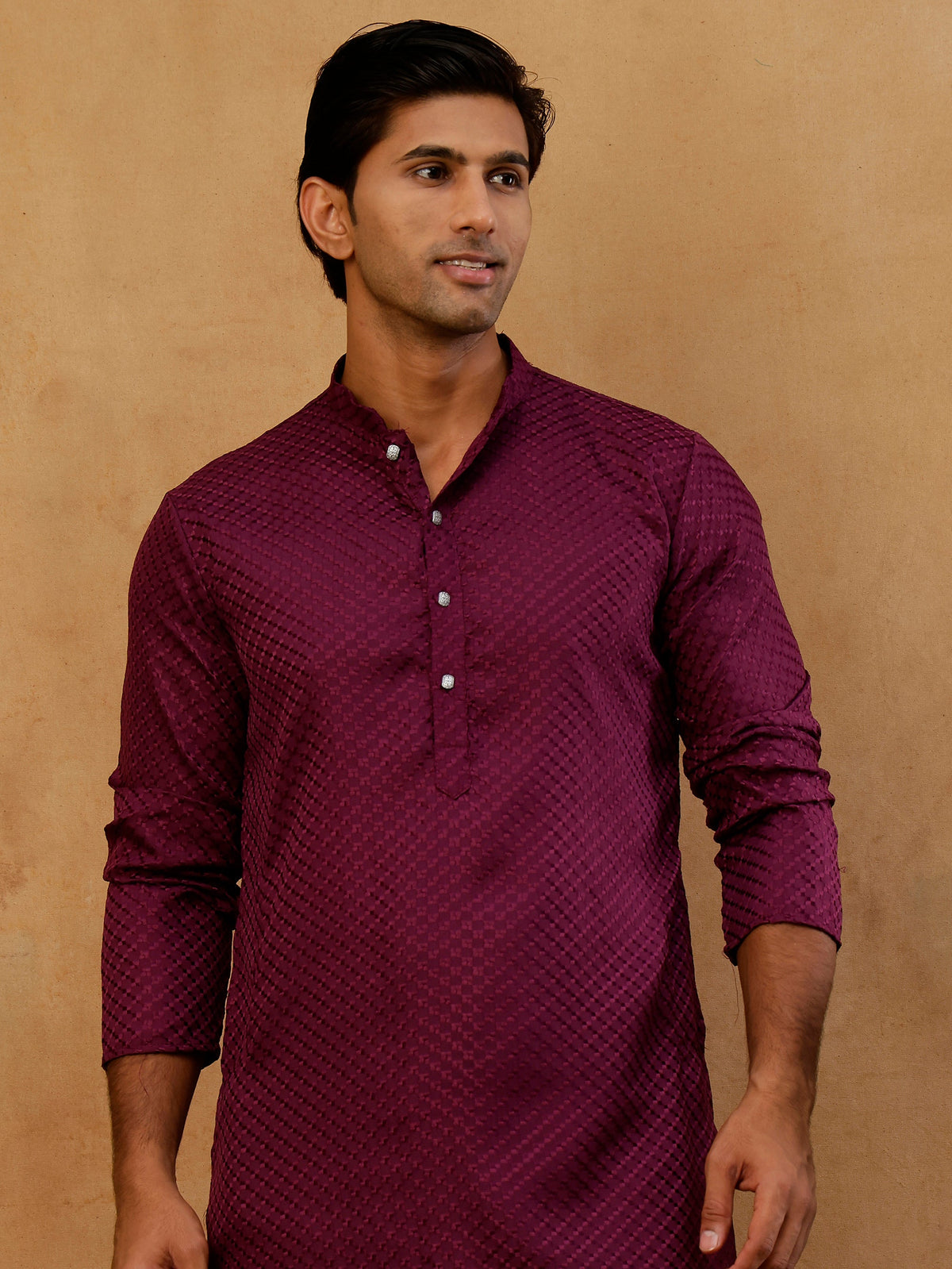 Viscose Rayon Embroidered Kurta with Korean Pants ( 65KP PJ11B R 5441 Purple )