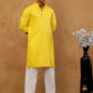 Viscose Rayon Embroidered Kurta with Korean Pants ( 65KP PJ11W R 5441 Yellow )
