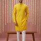 Embroidered Kurta Pyjama Set for Men ( 65KP P 5441Yellow S ) [FF] [O-6]