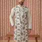 Men’s Silk Blend Embroidered Kurta Pyjama ( 65KP P 5442Grey S ) [FF] [Q-11-14]
