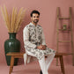 Men’s Silk Blend Embroidered Kurta Pyjama ( 65KP P 5442Grey S ) [FF] [Q-11-14]