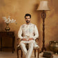 White Silk Blend Embroidered Kurta Pyjama ( 65KP P 5444White S ) [FF] [O-6]