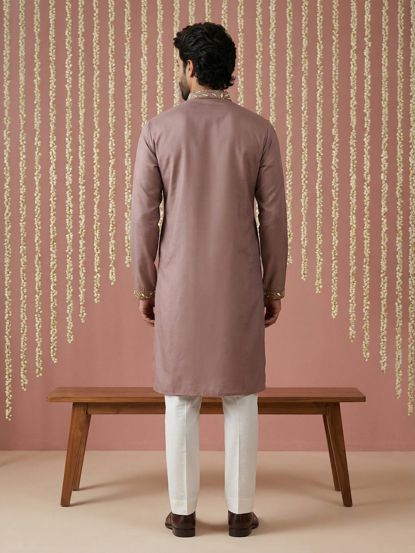 Silk Blend Designer Embroidered Kurta Set ( 65KP P 5445Brown S )